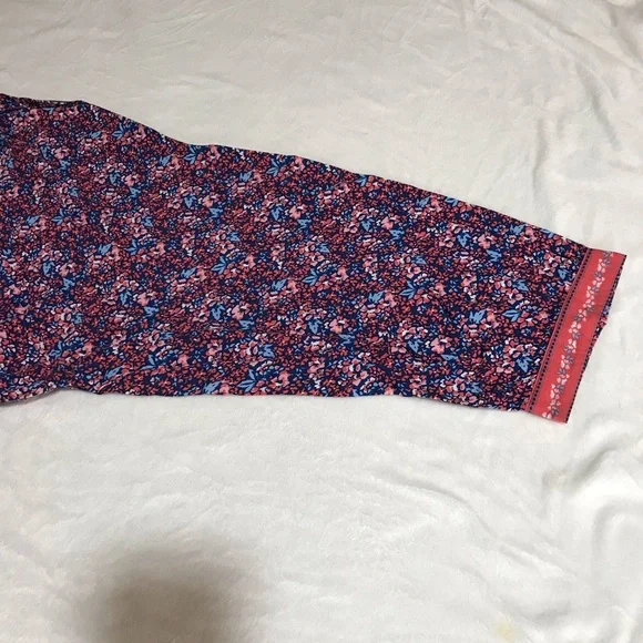 Woman Within Tunic Top Women’s Size 5X Color Orange Floral Long Sleeve’s Notched - Picture 6 of 14